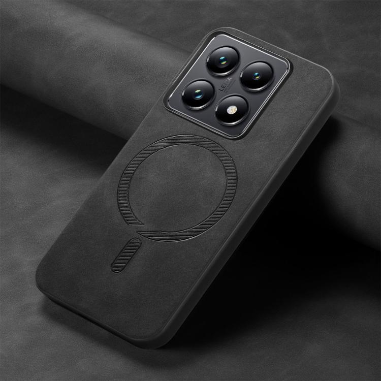 For Xiaomi 14T Pro Solid Color Retro Magsafe PU Back Cover Phone Case