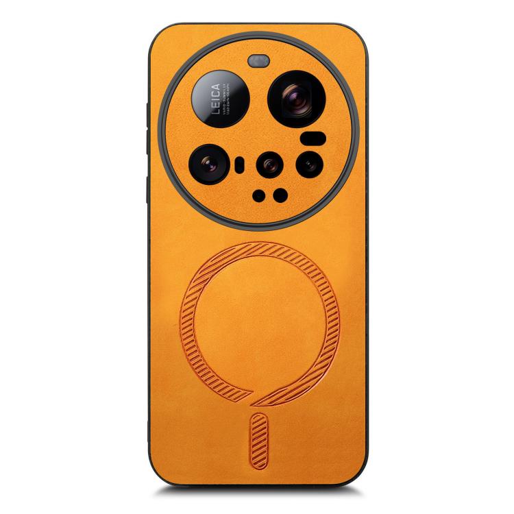 For Xiaomi 15 Ultra Solid Color Retro Magsafe PU Back Cover Phone Case