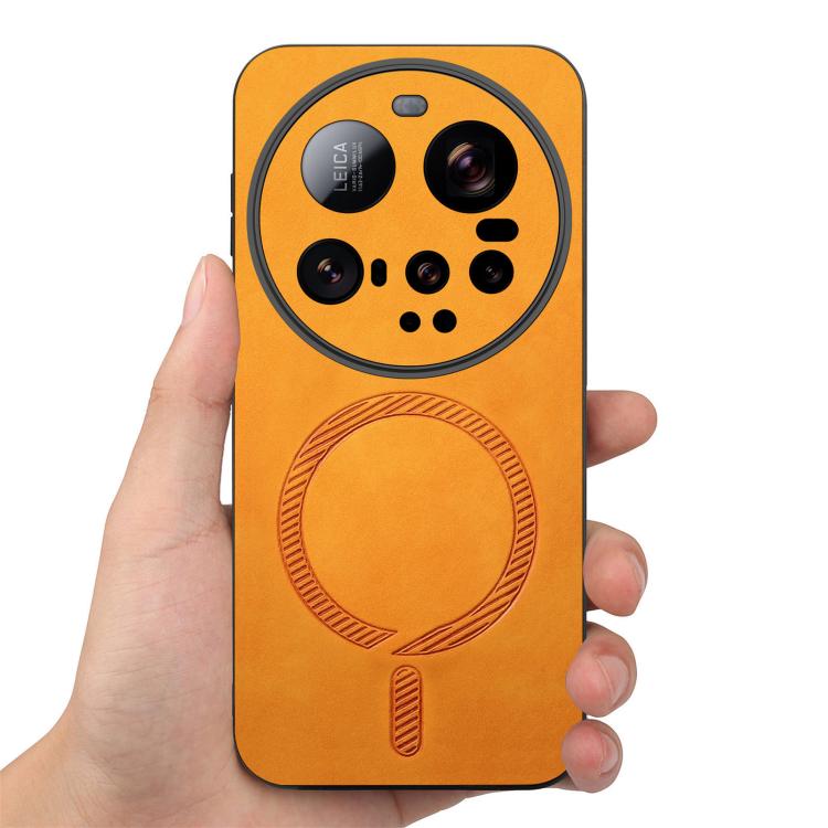 For Xiaomi 15 Ultra Solid Color Retro Magsafe PU Back Cover Phone Case