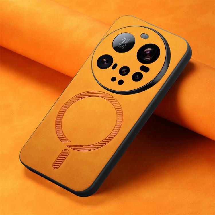 For Xiaomi 15 Ultra Solid Color Retro Magsafe PU Back Cover Phone Case