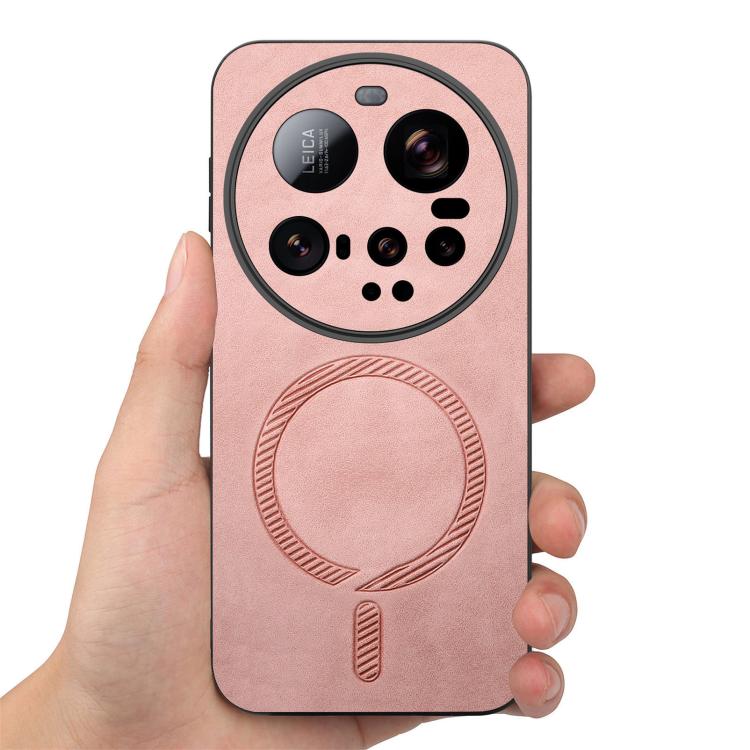 For Xiaomi 15 Ultra Solid Color Retro Magsafe PU Back Cover Phone Case