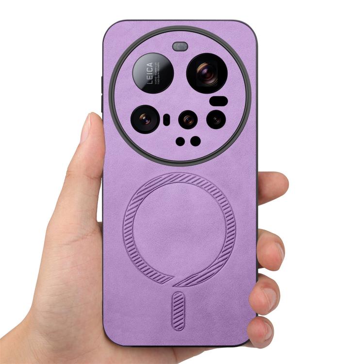 For Xiaomi 15 Ultra Solid Color Retro Magsafe PU Back Cover Phone Case