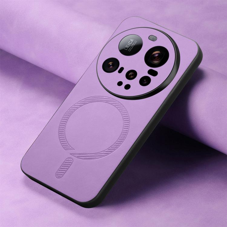 For Xiaomi 15 Ultra Solid Color Retro Magsafe PU Back Cover Phone Case
