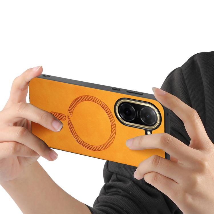 For Redmi A5 4G 171.7mm / Poco C71 Solid Color Retro Magsafe PU Back Cover Phone Case