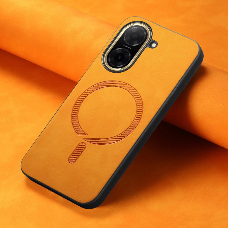 For Redmi A5 4G 171.7mm / Poco C71 Solid Color Retro Magsafe PU Back Cover Phone Case