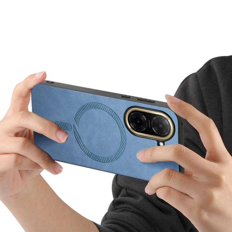 For Redmi A5 4G 171.7mm / Poco C71 Solid Color Retro Magsafe PU Back Cover Phone Case