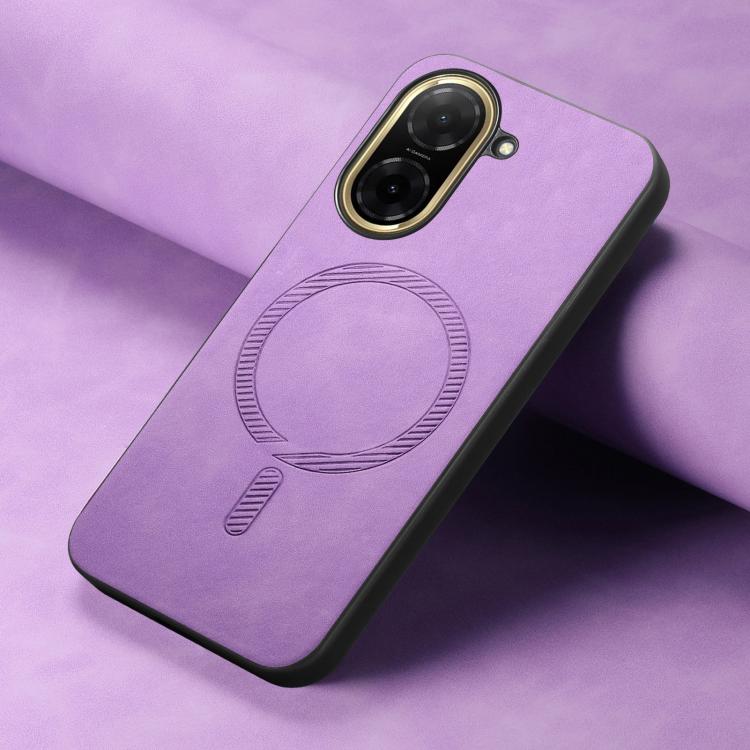 For Redmi A5 4G 171.7mm / Poco C71 Solid Color Retro Magsafe PU Back Cover Phone Case