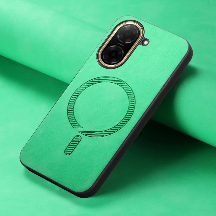 For Redmi A5 4G 171.7mm / Poco C71 Solid Color Retro Magsafe PU Back Cover Phone Case