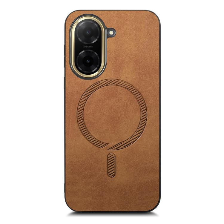 For Redmi A5 4G 171.7mm / Poco C71 Solid Color Retro Magsafe PU Back Cover Phone Case