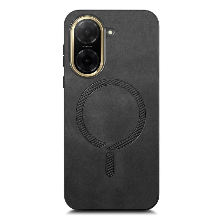 For Redmi A5 4G 171.7mm / Poco C71 Solid Color Retro Magsafe PU Back Cover Phone Case