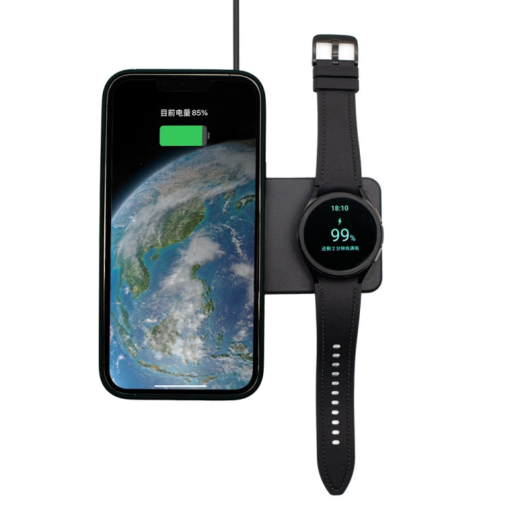 2-in-1 Multifunctional Magnetic Wireless Charging Base - Black