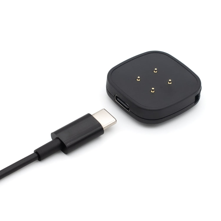 For Fitbit Sense 2 Portable Detachable USB-C / Type-C Interface Smart Watch Magnetic Charger - Black