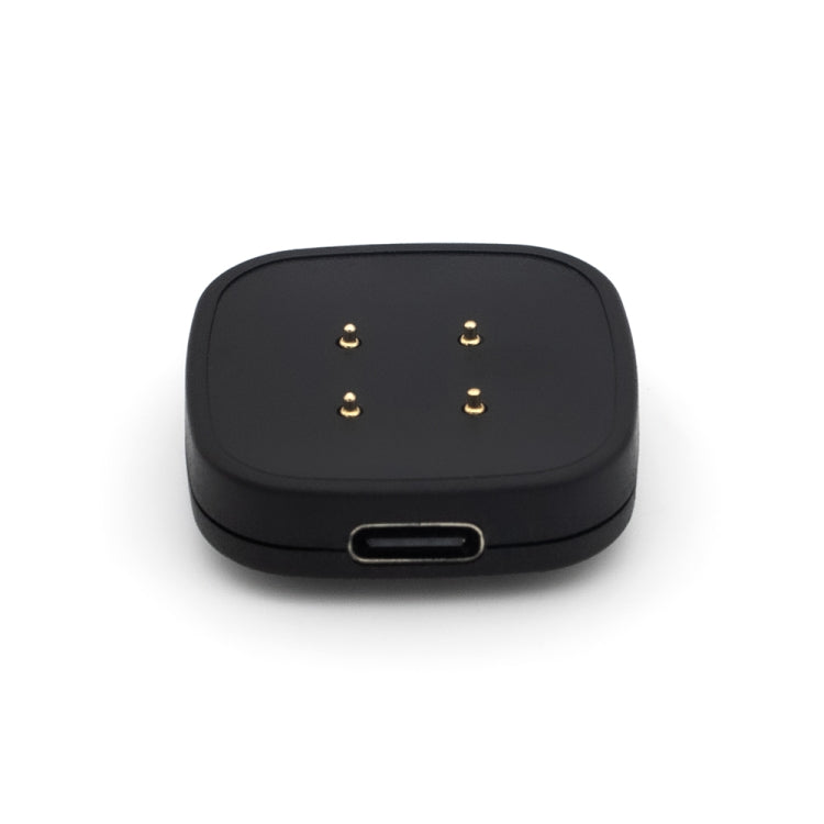 For Fitbit Versa 4 Portable Detachable USB-C / Type-C Interface Smart Watch Magnetic Charger - Black