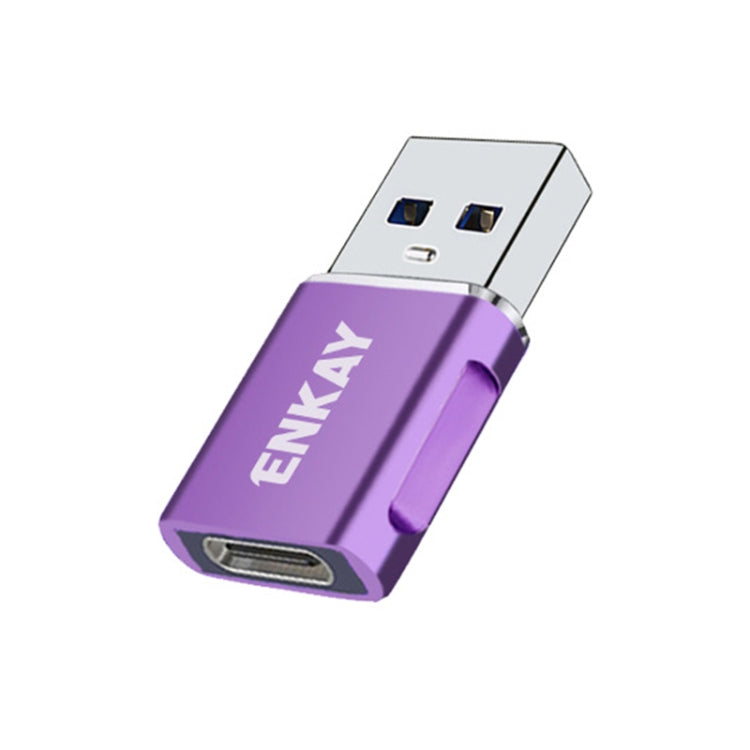 ENKAY ENK-AT119 Aluminium Alloy Male USB 3.0 to Female Type-C Data Adapter Converter Support Fast Charging