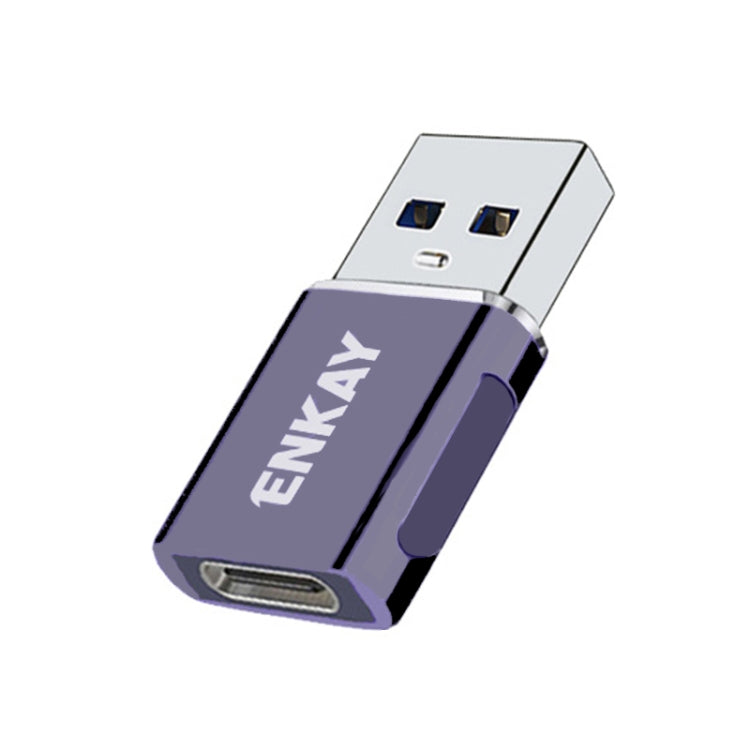 ENKAY ENK-AT119 Aluminium Alloy Male USB 3.0 to Female Type-C Data Adapter Converter Support Fast Charging