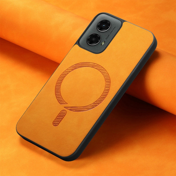 For Motorola Moto G 5G 2024 Retro Magsafe Magnetic PU Back Cover Phone Case