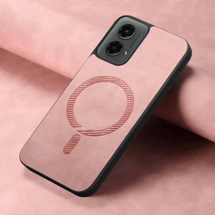 For Motorola Moto G 5G 2024 Retro Magsafe Magnetic PU Back Cover Phone Case