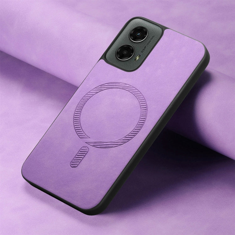 For Motorola Moto G 5G 2024 Retro Magsafe Magnetic PU Back Cover Phone Case