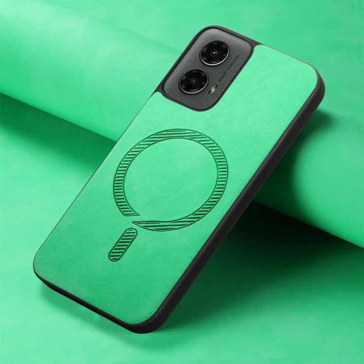 For Motorola Moto G 5G 2024 Retro Magsafe Magnetic PU Back Cover Phone Case