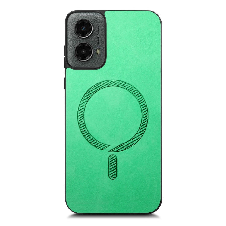 For Motorola Moto G 5G 2024 Retro Magsafe Magnetic PU Back Cover Phone Case