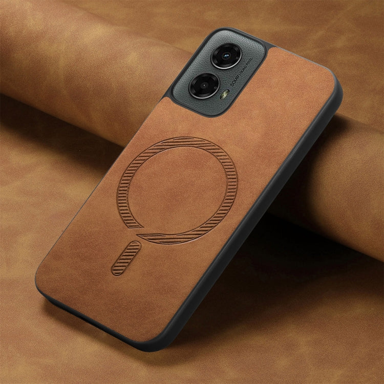 For Motorola Moto G 5G 2024 Retro Magsafe Magnetic PU Back Cover Phone Case