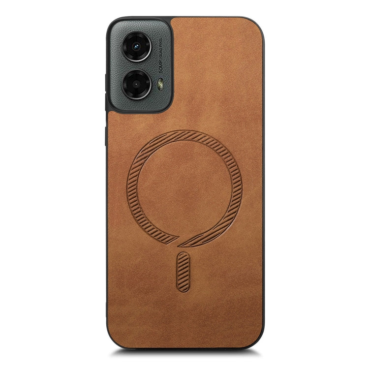 For Motorola Moto G 5G 2024 Retro Magsafe Magnetic PU Back Cover Phone Case