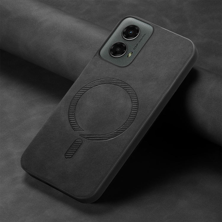 For Motorola Moto G 5G 2024 Retro Magsafe Magnetic PU Back Cover Phone Case