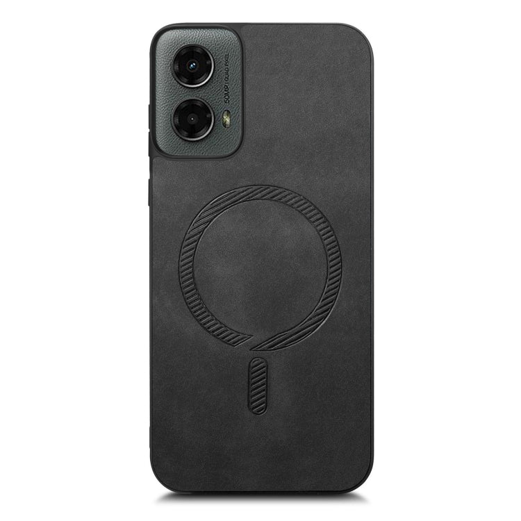 For Motorola Moto G 5G 2024 Retro Magsafe Magnetic PU Back Cover Phone Case