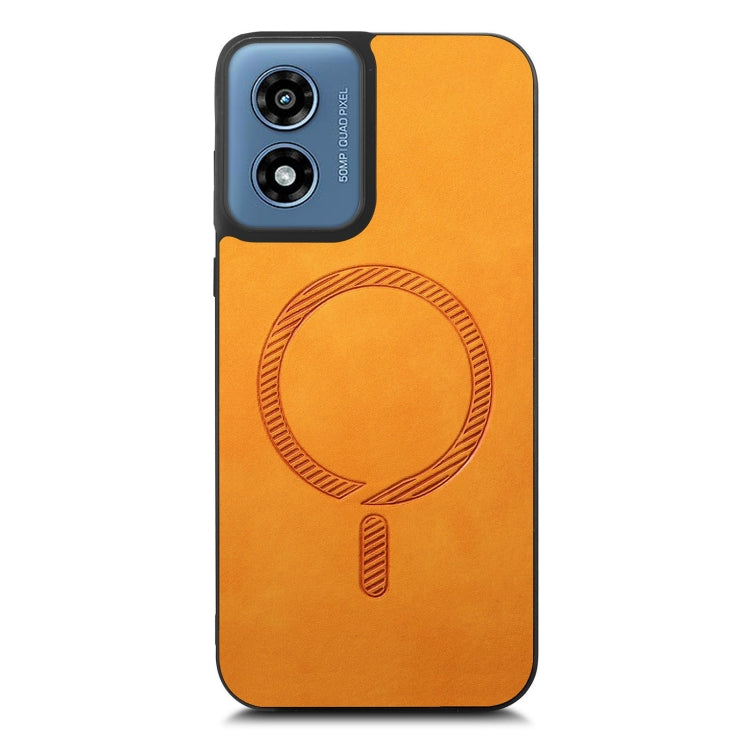 For Motorola Moto G Play 2024 4G Retro Magsafe Magnetic PU Back Cover Phone Case