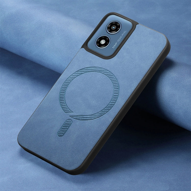 For Motorola Moto G Play 2024 4G Retro Magsafe Magnetic PU Back Cover Phone Case