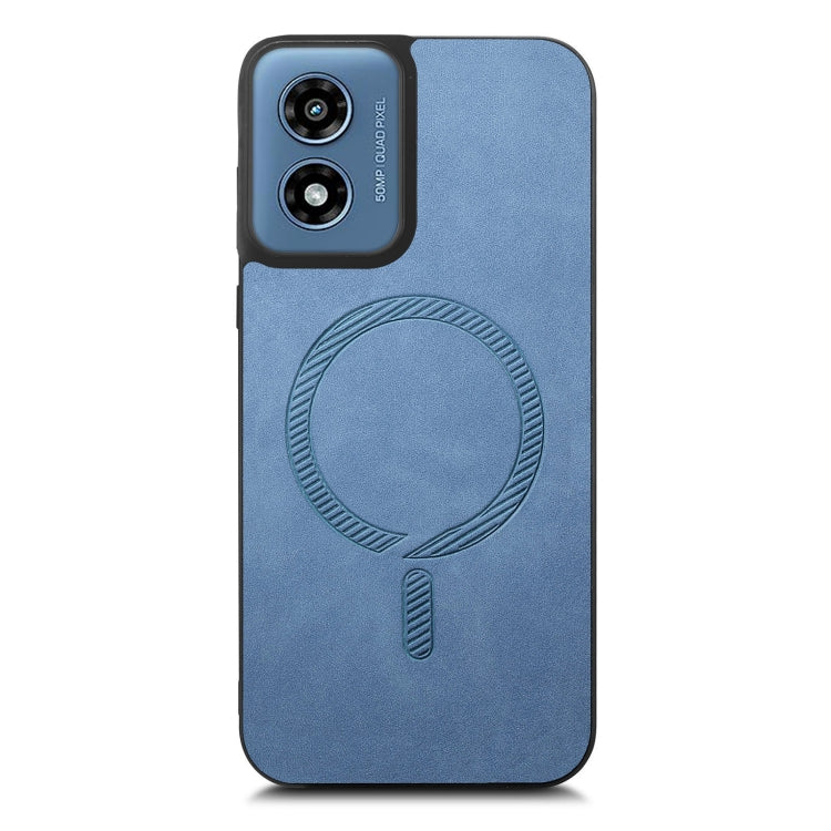 For Motorola Moto G Play 2024 4G Retro Magsafe Magnetic PU Back Cover Phone Case