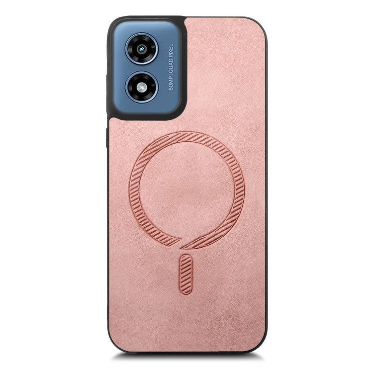 For Motorola Moto G Play 2024 4G Retro Magsafe Magnetic PU Back Cover Phone Case