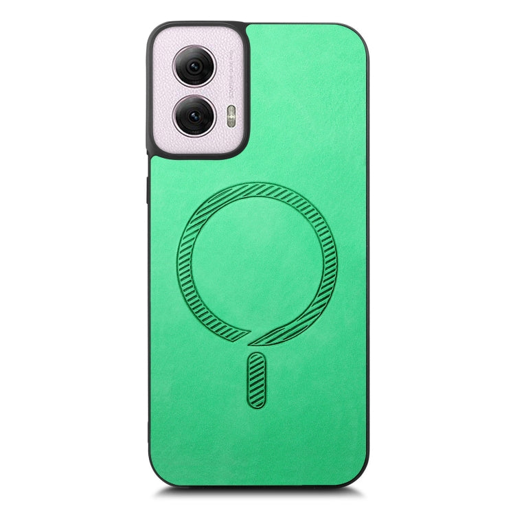 For Motorola Moto G Power 2024 5G Retro Magsafe Magnetic PU Back Cover Phone Case