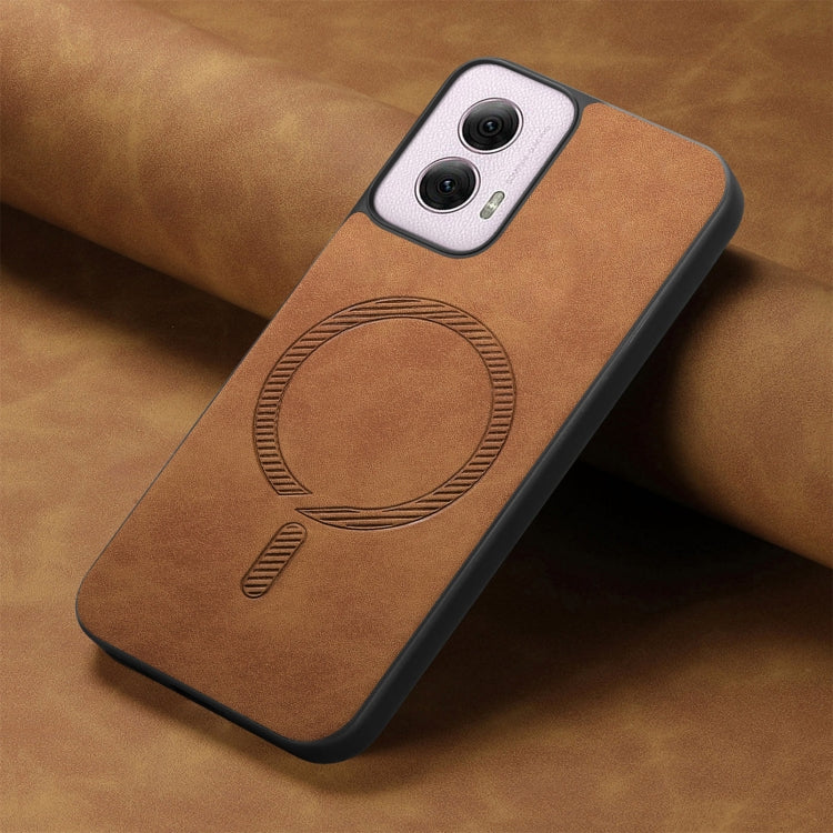 For Motorola Moto G Power 2024 5G Retro Magsafe Magnetic PU Back Cover Phone Case