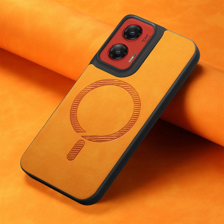 For Motorola Moto G Stylus 5G 2024 Retro Magsafe Magnetic PU Back Cover Phone Case