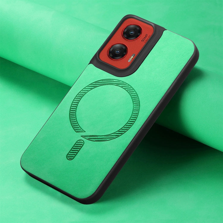 For Motorola Moto G Stylus 5G 2024 Retro Magsafe Magnetic PU Back Cover Phone Case