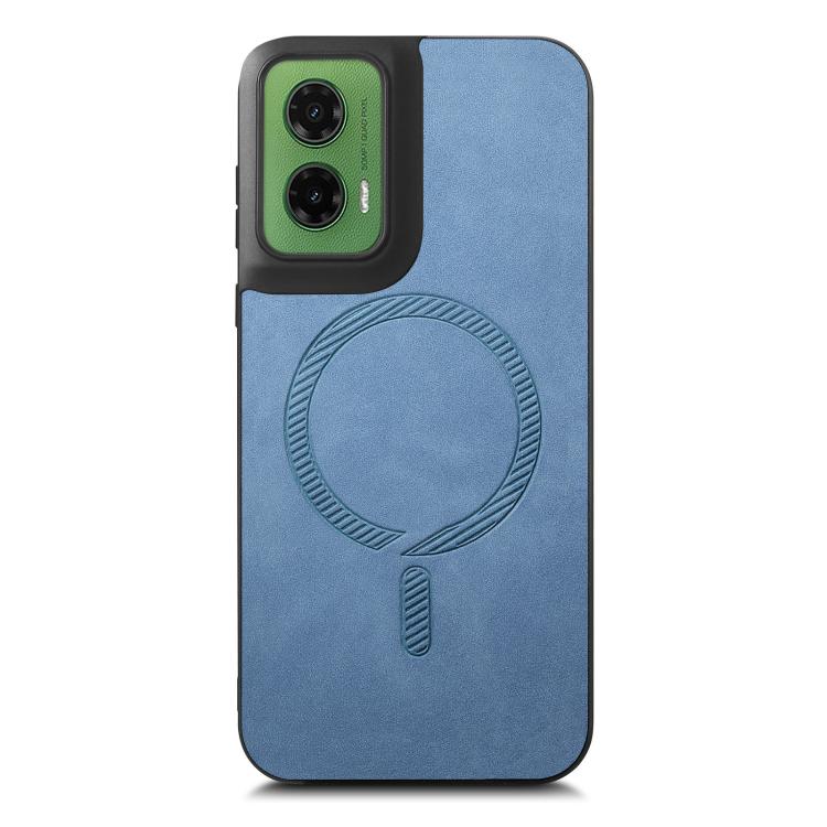 For Motorola Moto G35 Retro Magsafe Magnetic PU Back Cover Phone Case