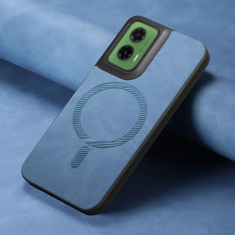 For Motorola Moto G35 Retro Magsafe Magnetic PU Back Cover Phone Case