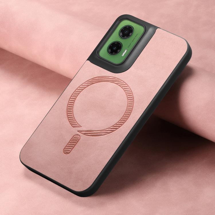 For Motorola Moto G35 Retro Magsafe Magnetic PU Back Cover Phone Case