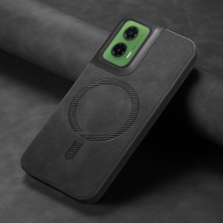 For Motorola Moto G35 Retro Magsafe Magnetic PU Back Cover Phone Case