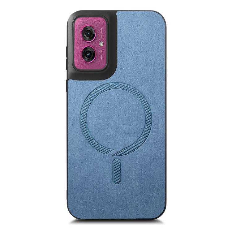 For Motorola Moto G55 Retro Magsafe Magnetic PU Back Cover Phone Case
