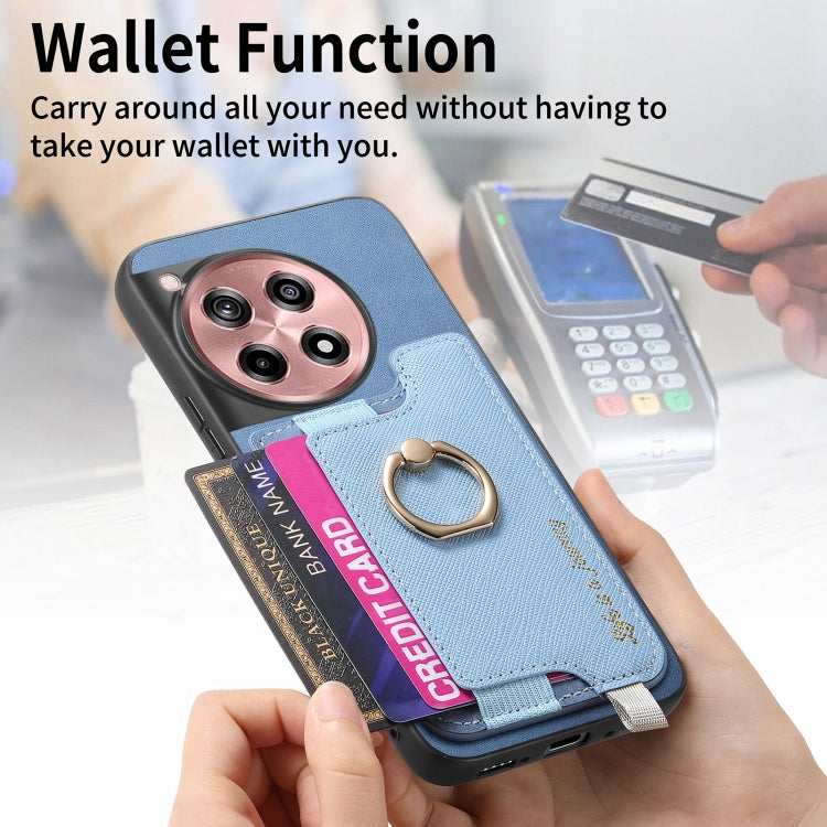 For OnePlus Ace 3 5G / 12R 5G Retro Magsafe Cross Leather Ring Holder Card Bag Phone Case