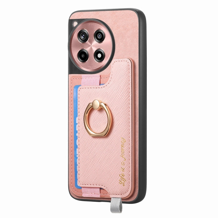For OnePlus Nord CE4 / Ace 3V Retro Magsafe Cross Leather Ring Holder Card Bag Phone Case