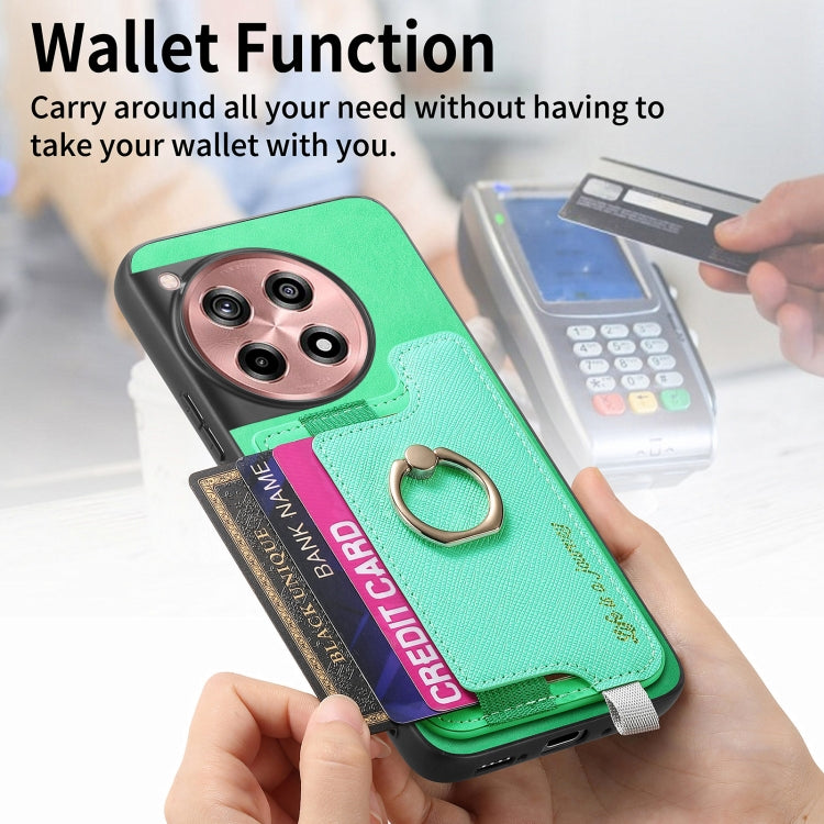 For OnePlus Nord CE4 / Ace 3V Retro Magsafe Cross Leather Ring Holder Card Bag Phone Case