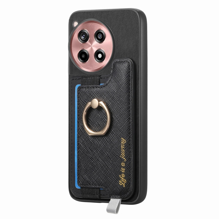 For OnePlus Nord CE4 / Ace 3V Retro Magsafe Cross Leather Ring Holder Card Bag Phone Case