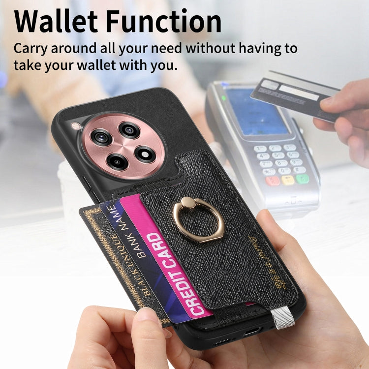 For OnePlus Nord CE4 / Ace 3V Retro Magsafe Cross Leather Ring Holder Card Bag Phone Case