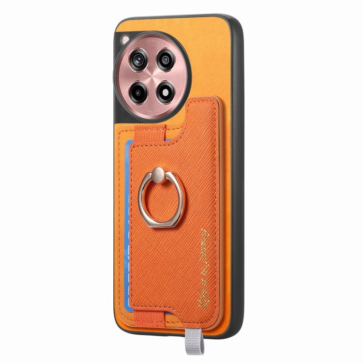 For OnePlus Nord CE4 / Ace 3V Retro Magsafe Cross Leather Ring Holder Card Bag Phone Case