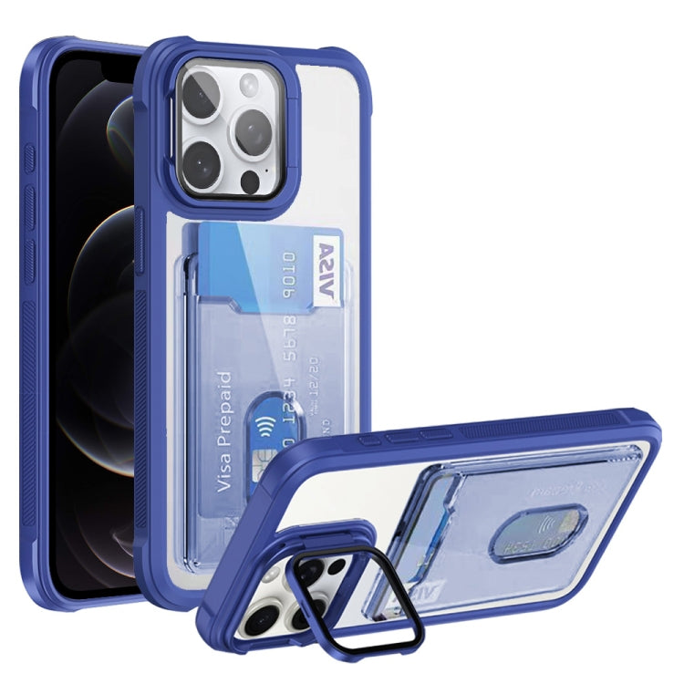 For iPhone 12 Pro Card Bag Holder Acrylic Hybrid TPU Phone Case