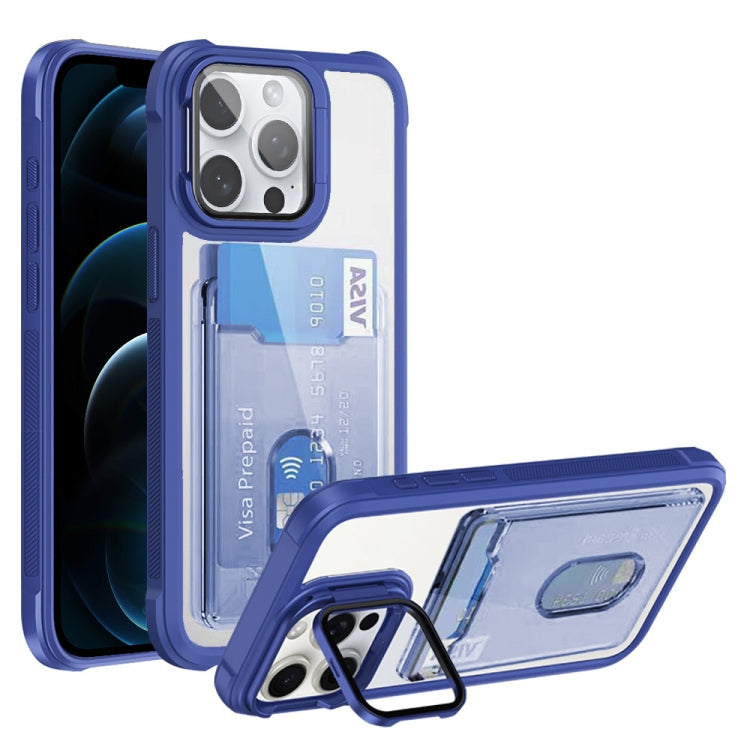 For iPhone 12 Pro Max Card Bag Holder Acrylic Hybrid TPU Phone Case