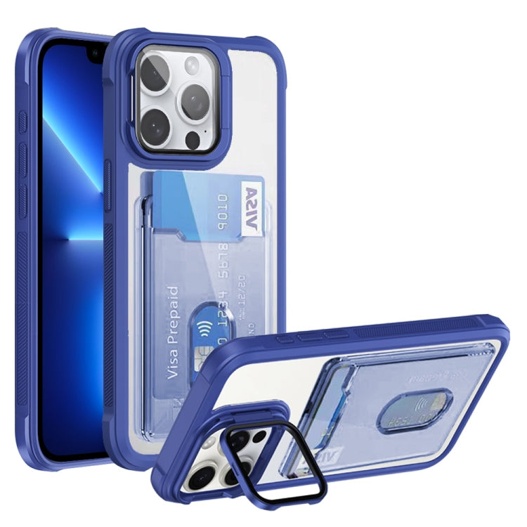 For iPhone 13 Pro Card Bag Holder Acrylic Hybrid TPU Phone Case